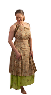 Chameleon multi wear long skirt silky wear many ways