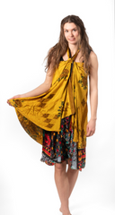 Chameleon multi wear long skirt - wear many ways silky no two alike