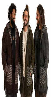Fringe Kimono light large layer with pockets collar flower of life design on pockets sleeve and collar