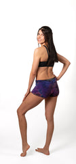 Festival fever shorts purple rayon tie dye stretch