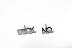F*ck Yes F*uck No 3 piece studs stainless steel earrings