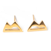 Mountain Stud Earrings Gold or Silver Stainless Steel
