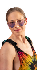 heart beat sunnies uva400 pink or blue and pin gold frame heart shaped