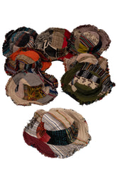 Hemp and cotton patchwork hat bendable brim every hat is unique handmade in Nepal. Great for sun