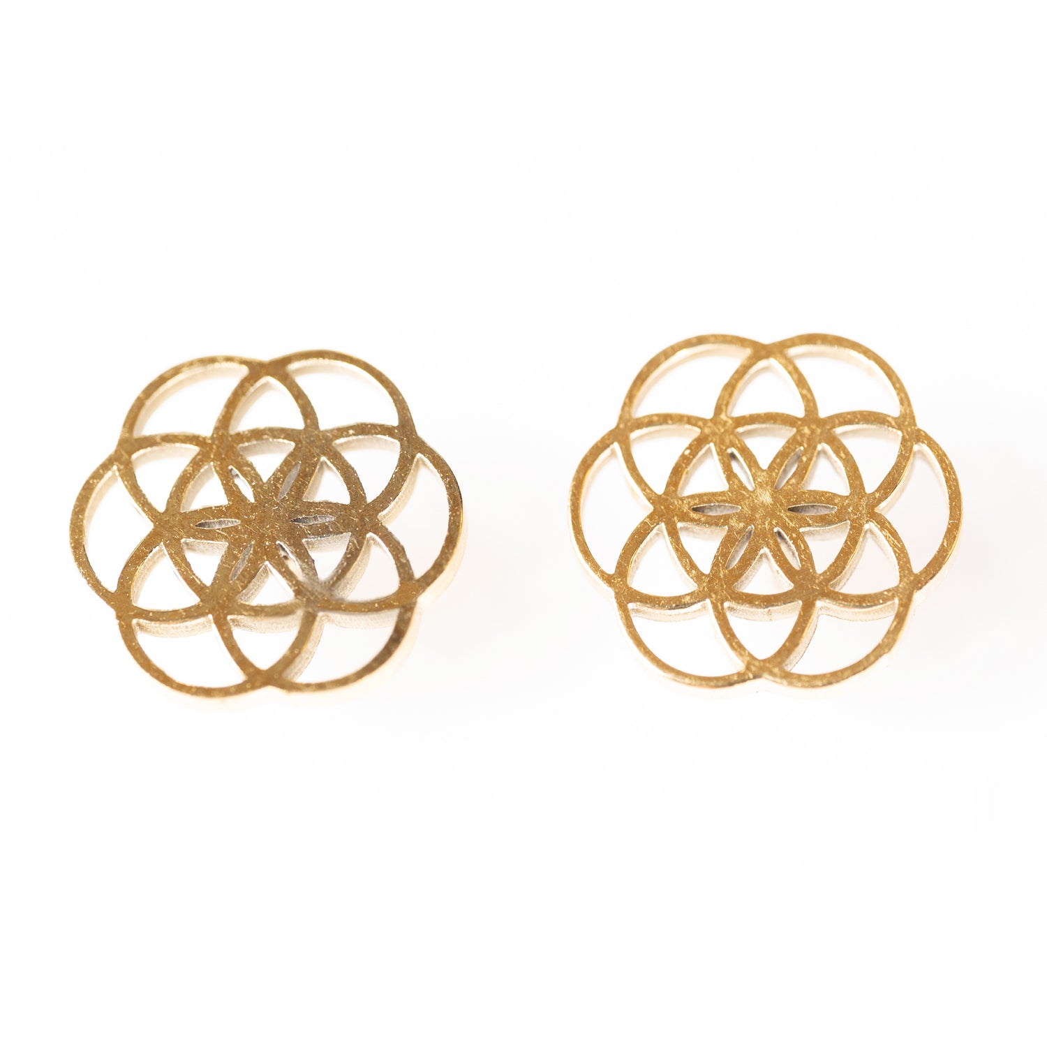 Seed of life earrings stainless steel gold or silver studs