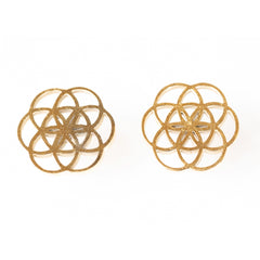 Seed of life earrings stainless steel gold or silver studs