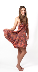 Silky Flirt Dress Pink design tie on back and neck one size silky above the knee