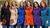 Fleece mid length artsy chic jacket fall coat 6 colours 4 sizes