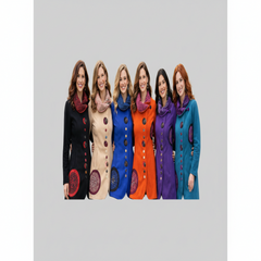 Fleece mid length artsy chic jacket fall coat 6 colours 4 sizes