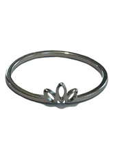 Three Petal lotus Ring Stainless Steel sizes 7-10