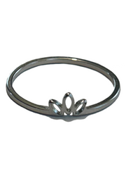 Three Petal lotus Ring Stainless Steel sizes 7-10