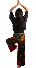 Tie-Dye Flare Pants Black & Rainbow π