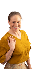 Wrinkle cotton top elastic waist crop mustard yellow or maroon, black or brown 100% cotton