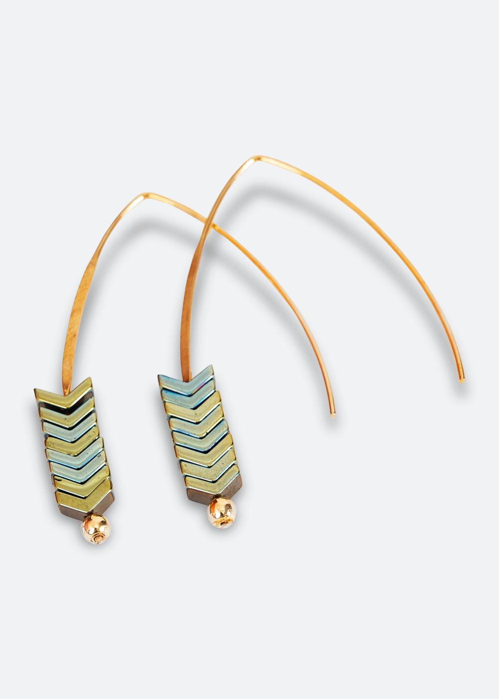 Arrow Drop Earrings in Teal Color by Jungle Flare