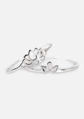 Lotus Unity Pair Rings silver stainless steel