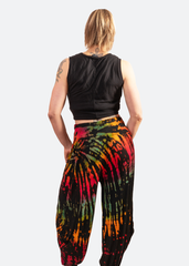 black Tie-dye Flow pants