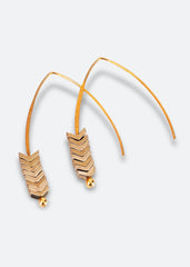 Arrow Drop Earrings in Gold by Jungle Flar