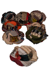 Hemp and cotton patchwork hat bendable brim every hat is unique handmade in Nepal. Great for sun 