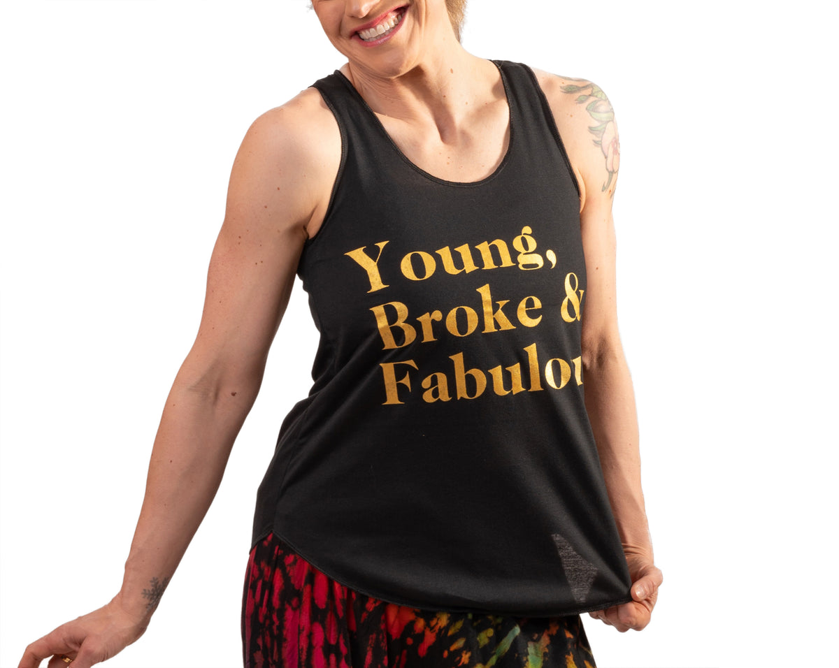 "Young, Broke & Fabulous" Tank ✨🖤💰