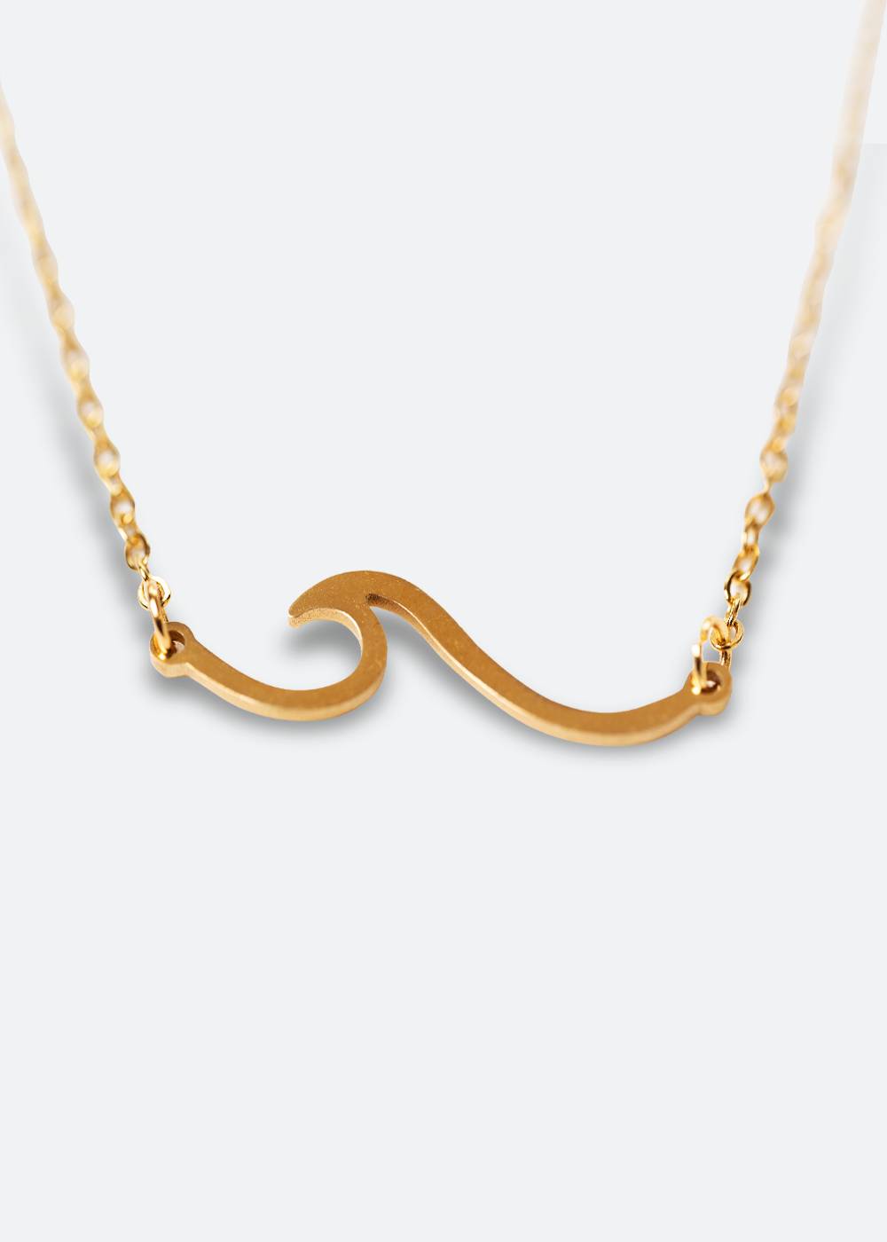 Gold Wave Necklace with 19-inch chain Stainless Steel